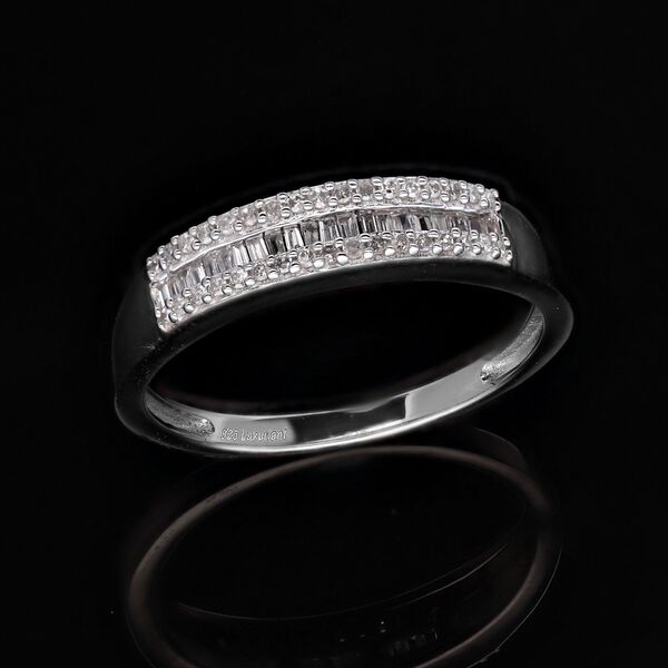 LUXURIANT SI-GH Labor Diamant Ring, 925 Silber rhodiniert - 0,25 ct. image number 1
