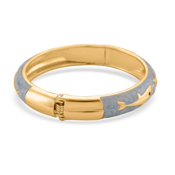 Emaille-Armreif mit Fischmotiv, Hellblau, ca. 18,5 cm image number 6