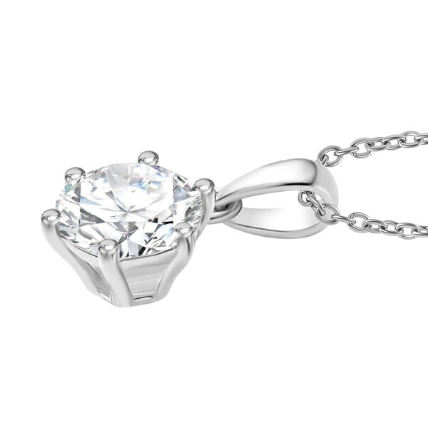 D'Joy Moissanit Anh&auml;nger mit 50cm Kette, 925 Silber rhodiniert - 1,80 ct. image number 4