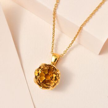 Citrin und Zirkon Anh&auml;nger mit 45cm Kette - 7,15 ct.