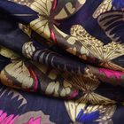LA MAREY 100 % natürlicher Maulbeerseiden Schal, Schmetterling Muster, Größe: 180x110 cm, Dunkelblau image number 4