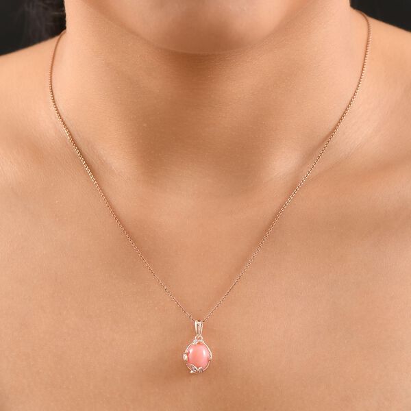 AA Vinicunca-Peruanischer Opal, Weißer Zirkon Anhänger 925 Silber 750 rosévergoldet ca. 2.50 ct image number 2