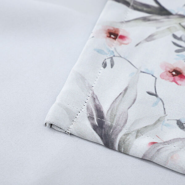 2er-Set - Verdunkelungsvorh&auml;nge mit 8 Metallringen, Blumenmuster, Beige und Rot&nbsp; image number 4