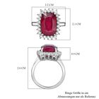 AAA Afrikanischer Rubin und Moissanit-Ring, 925 Silber platiniert  ca. 10,69 ct image number 6