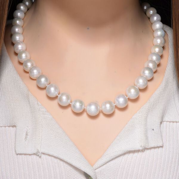 AA weiße Edison Perle Halskette, 50cm image number 2