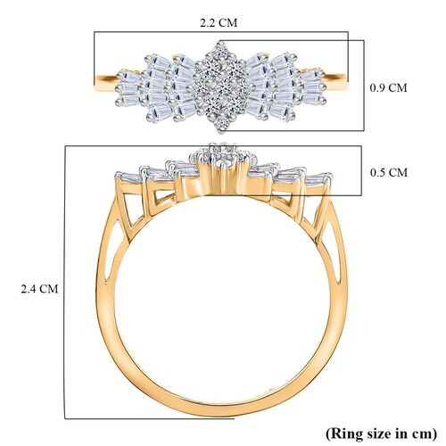 LUXURIANT DIAMOND - Lab Grown Diamant SI-GH Ring 925 Silber 750 Gelbgold Vermeil (Größe 20.00) ca. 0.50 ct image number 6