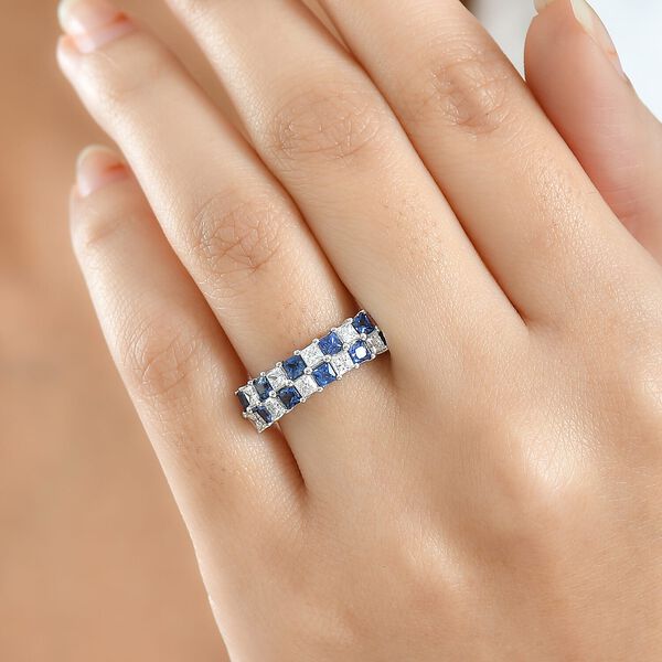 LUXURIANT DIAMOND - AAA Ceylon-Saphir, Lab Grown Diamant Ring 417 Gold (Gr&ouml;&szlig;e 16.50) ca. 2,20 ct image number 2