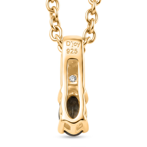 D'Joy Gr&uuml;ner Tansanit, Wei&szlig;er Zirkon Schmuckset ca. 50 cm 925 Silber Gold und 316L Edelstahl Gold ca. 0,26 ct. image number 5