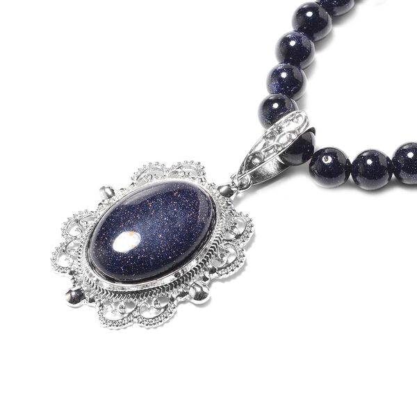Blaue Sandstein-Halskette, 50 cm - 50 ct. image number 1