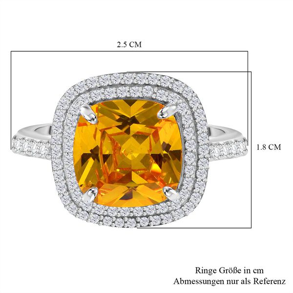 Gelber und wei&szlig;er Zirkonia-Ring - 9,62 ct. image number 4