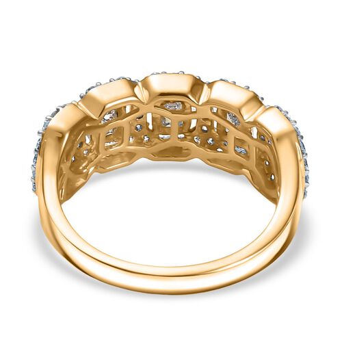 Lab Grown Diamant VS Ring 925 Silber 750 Gelbgold Vermeil (Größe 18.00) ca. 1,04 ct image number 5