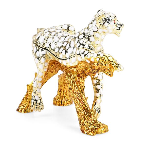 LIVMORE Leoparden-Design Schmuckdose, 11x3x8cm, Gold image number 5