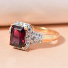 Rhodolith Granat und Zirkon Ring 925 Silber vergoldet  ca. 2,32 ct image number 1