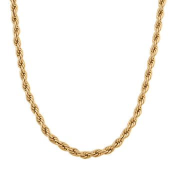 316L Edelstahl IP-Gelbbeschichtung Halskette ca. 45 cm ca. 67,30g