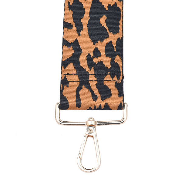 Verstellbarer Riemen, Leopardenmuster, Größe: 80-115x5cm cm, Schwarz und Senfgelb image number 2