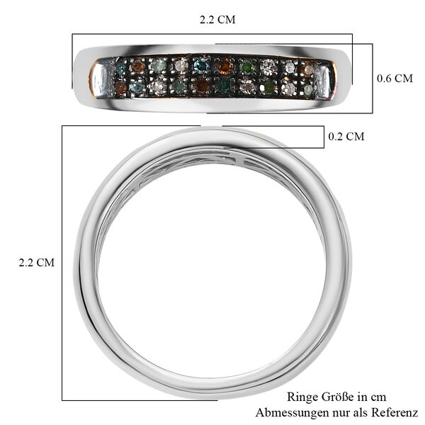D'Joy Mehrfarbiger Diamant Ring 925 Silber rhodiniert (Größe 17.00) ca. 0.12 ct image number 7