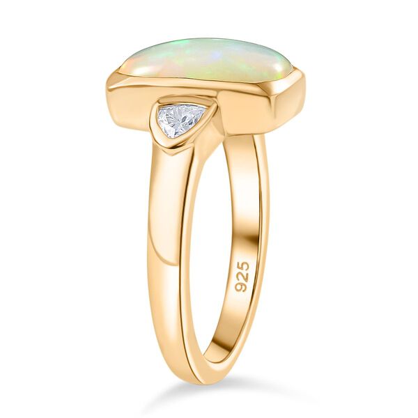 AA Natürlicher, äthiopischer Welo Opal und Moissanit Ring - 1,76 ct. image number 5