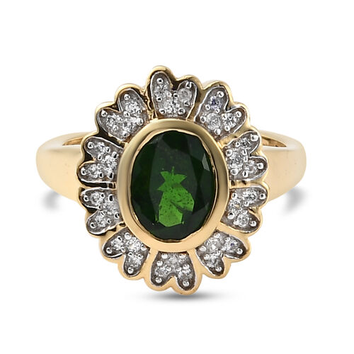 Natürlicher Chromdiopsid und Zirkon-Ring - 1,53 ct. image number 0