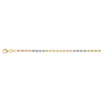CHICCO C0032 3CR 925 Silber Tricolor Halskette ca. 45 cm + 5 cm Extender,  ca. 12,86g