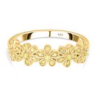 Natürlicher gelber Diamant Ring, 925 Silber Gelbgold Vermeil (Größe 20.00) ca. 0.15 ct