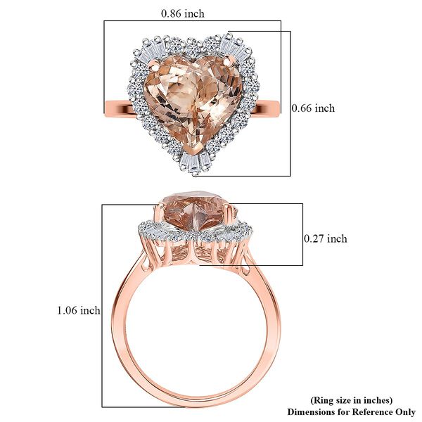LUXURIANT DIAMOND - AAA Marropino Morganite, Lab Grown Diamant Ring 417 Gold (Gr&ouml;&szlig;e 20.00) ca. 3,77 ct image number 5