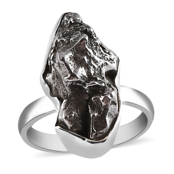 Handgearbeiteter Meteorit-Ring, 925 Silber  ca. 21,30 ct image number 5