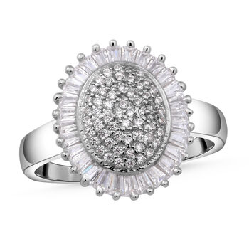 Lustro Stella - wei&szlig;er Zirkonia Ring, 925 Silber rhodiniert (Gr&ouml;&szlig;e 16.00) ca. 2,42 ct