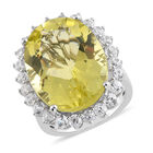 Ouro Verde-Quarz und Zirkon Ring 925 Silber platiniert (Größe 16.00) image number 3