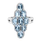 Himmelblauer Topas Ring Edelstahl (Größe 16.00) ca. 4,61 ct