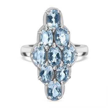 Himmelblauer Topas Ring Edelstahl (Gr&ouml;&szlig;e 16.00) ca. 4,61 ct