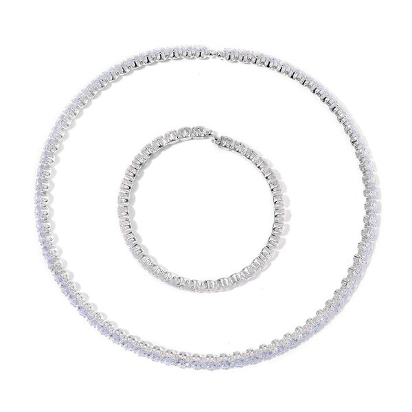 Wei&szlig;er Zirkonia Schmuckset Nickelfreies Messing