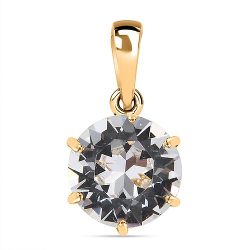 J Francis gefertigt mit SWAROVSKI- Weißer Swarovski Kristall-Anhänger, 925 Silber 750 Gelbgold Vermeil image number 0