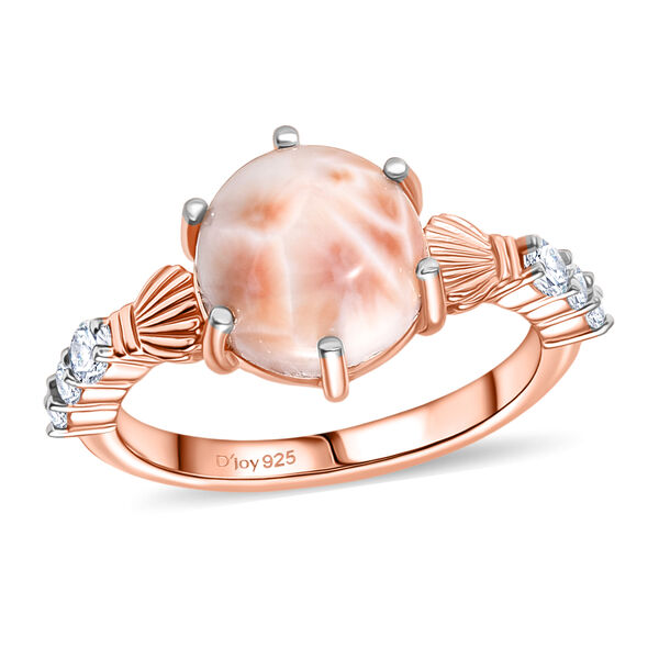 Djoy AA Natrolith, Wei&szlig;er Zirkon Ring 925 Silber &Uuml;berlagerung aus Ros&eacute;gold und Platin (Gr&ouml;&szlig;e 18.00) ca. 2.96 ct image number 4