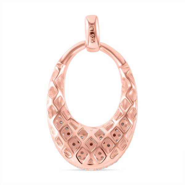 Weißer Zirkonia Anhänger 925 Silber Roségold Vermeil image number 3