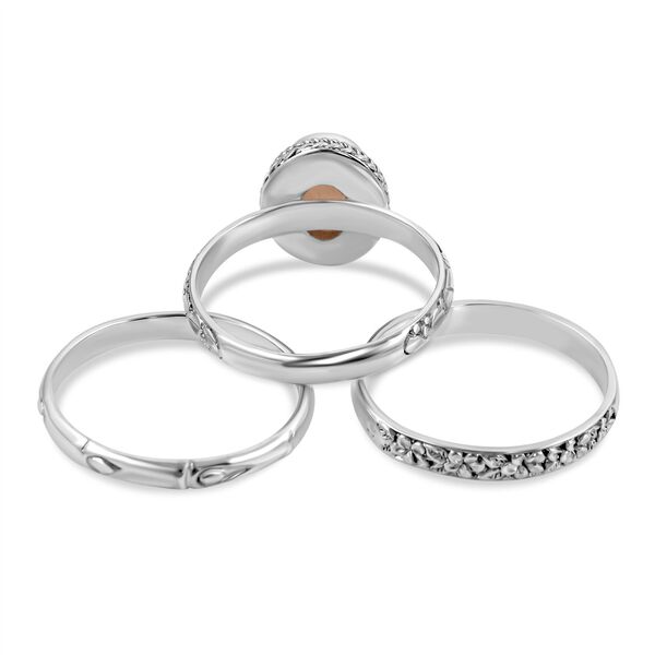 3er Set - Royal Bali - Nat&uuml;rlicher, &auml;thiopischer Welo Opal Ring, 925 Silber (Gr&ouml;&szlig;e 18.00) ca. 1.90 ct image number 3
