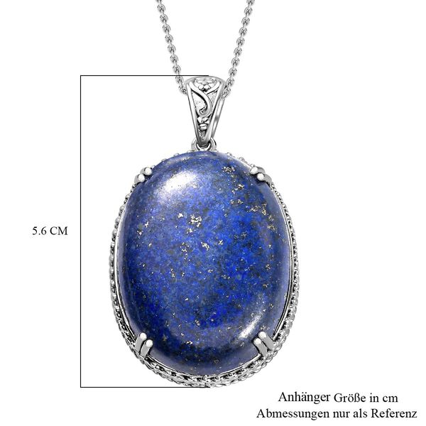 Lapislazuli Anh&auml;nger mit Kette, Edelstahl ca. 98.95 ct image number 6