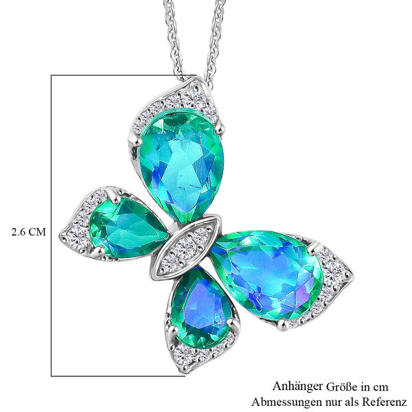 D'Joy Pfau Triplett Quarz und Zirkon Anh&auml;nger mit 50cm Kette - 6,11 ct. image number 6