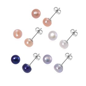 Mehrfarbige Süßwasser Perle Schmuckset Reiner Edelstahl