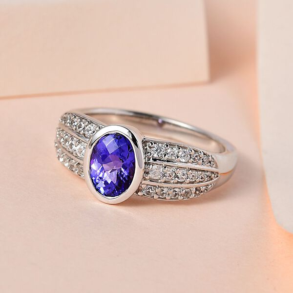 AA Tansanit und Zirkon Ring - 1,94 ct. image number 2