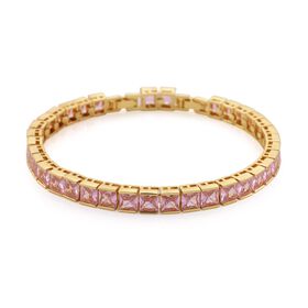 Rosa kubisches Zirkonia Armband ca. 18 cm, verlängerung, Goldfarben