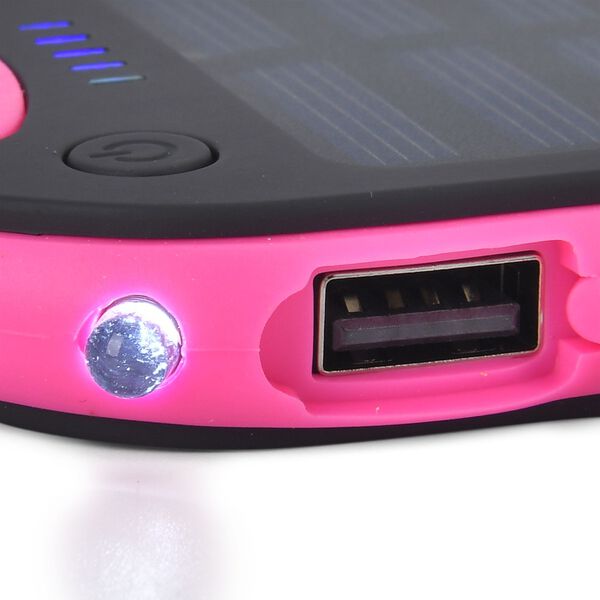 Solarbetriebene Powerbank mit USB Anschluss, Pink image number 9