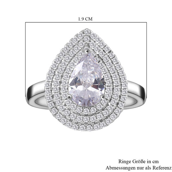 LUSTRO STELLA- wei&szlig;er Zirkonia-Ring - 2,96 ct. image number 5
