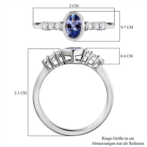 Tansanit und Zirkon Ring - 0,62 ct. image number 6