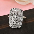 Diamant Cluster Ring 925 Silber Platin-Überzug image number 1