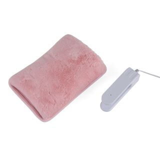 Elektrische W&auml;rmflasche mit Pl&uuml;schbezug, Wiederaufladbar, langlebig, ideal f&uuml;r W&auml;rme und Entspannung, Gr&ouml;&szlig;e 19x27 cm, Rosa