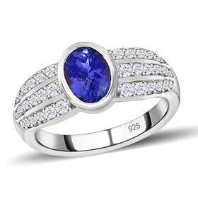 AA Tansanit und Zirkon Ring - 1,94 ct.