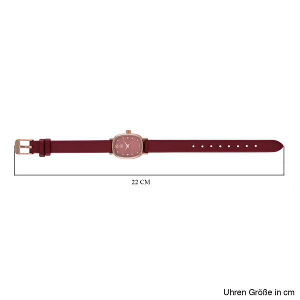 STRADA PC21S Uhr mit Japanischem Uhrwerk, Roségoldfarbenem Gehäuse und Kaffeebraunem PU-Armband image number 8