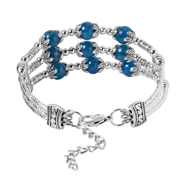 Blaues Apatit-Armband, 18+5 cm - 68.50 ct image number 4