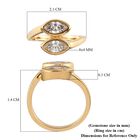LUSTRO STELLA Hergestellt mit ZIRKONIA Bypass-Ring 925 Silber Vergoldet image number 5