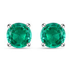 Smaragd-Triplett-Quarz Ohrringe, 925 Silber platiniert ca. 4,74 ct